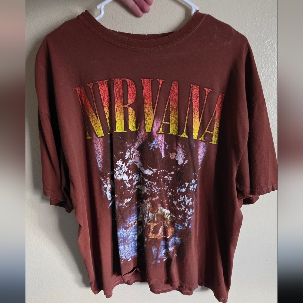 NIRVANA Brown and Yellow Graphic Tee